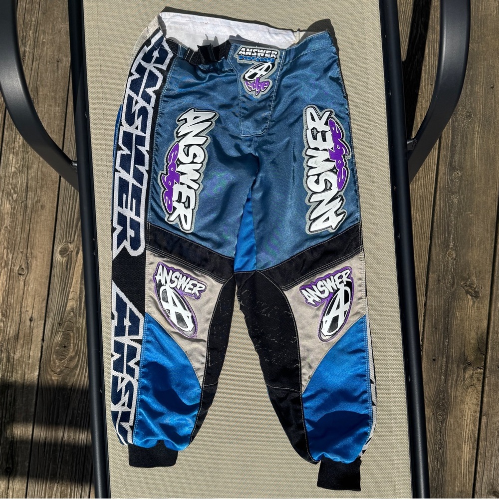 Kids Motocross Pants - Blue and Black